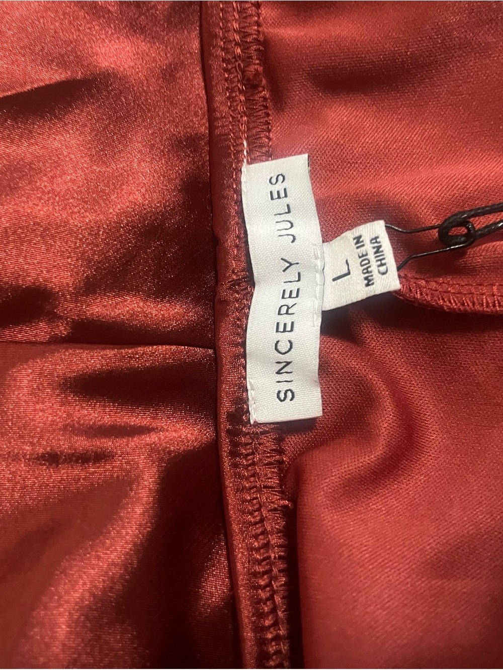 Sincerely Jules Satin Slip Dress in Burnt Orange - Picture 2 of 3